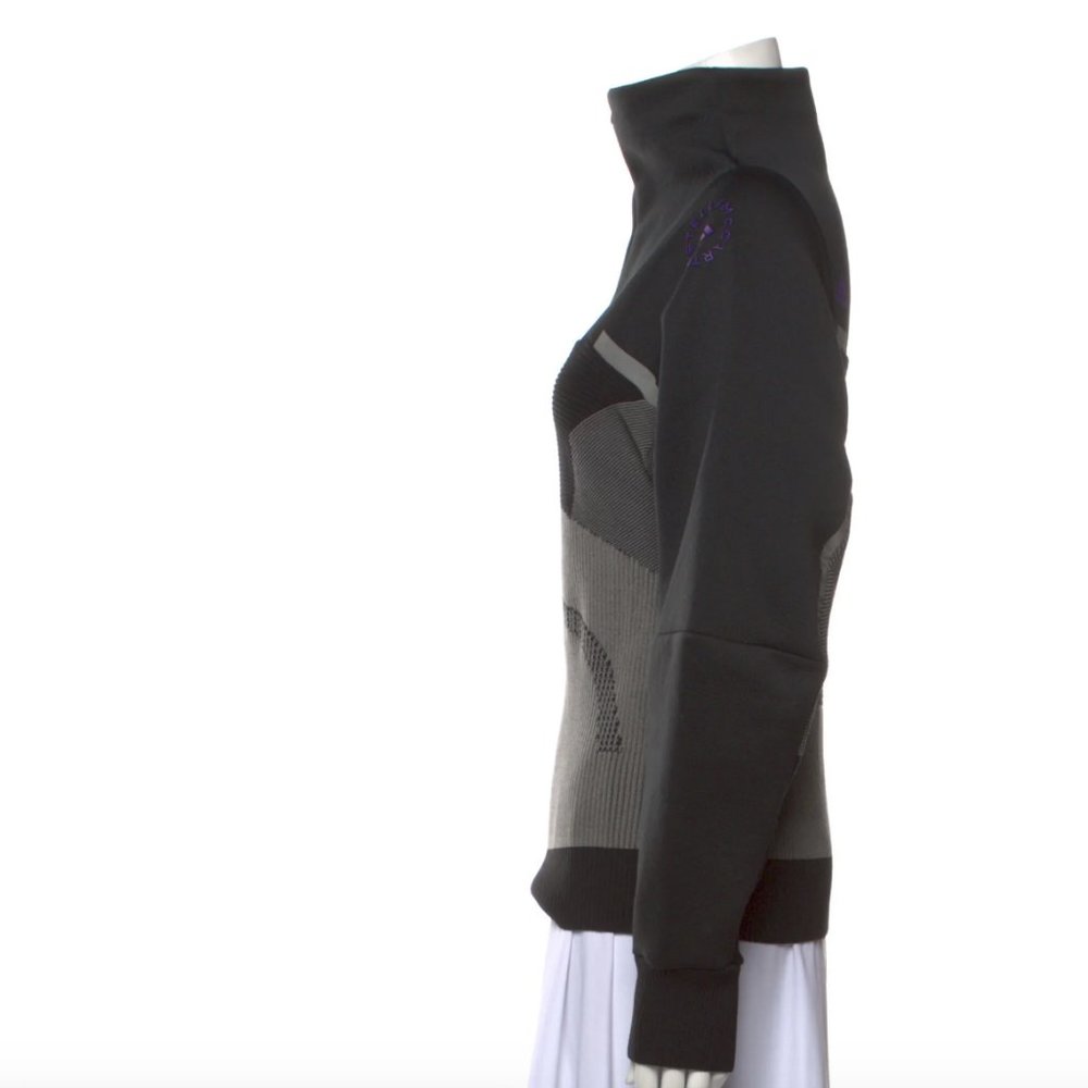 STELLA MCCARTNEY FOR ADIDAS Turtleneck Long Sleeve Zip Sweatshirt - Picture 2 of 3